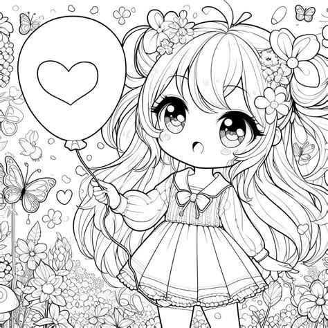 coloring pages anime cute