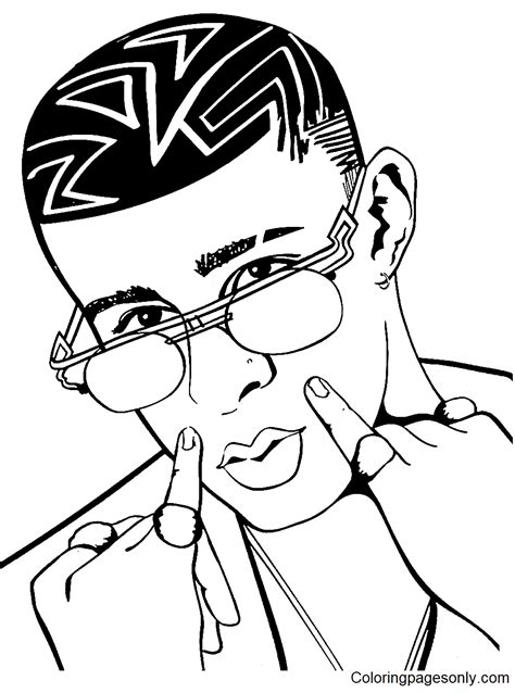 coloring pages bad bunny