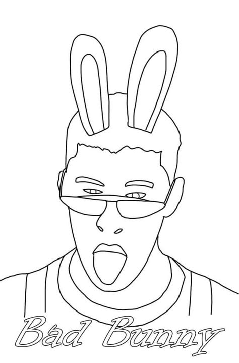 coloring pages bad bunny