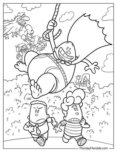 coloring pages captain underpants