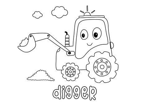 coloring pages digger