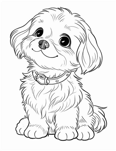 coloring pages dogs cute