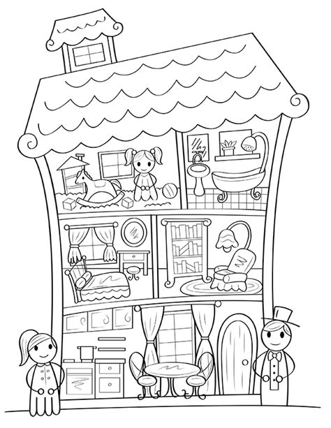 coloring pages doll house
