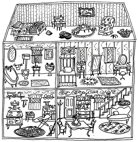 coloring pages doll house