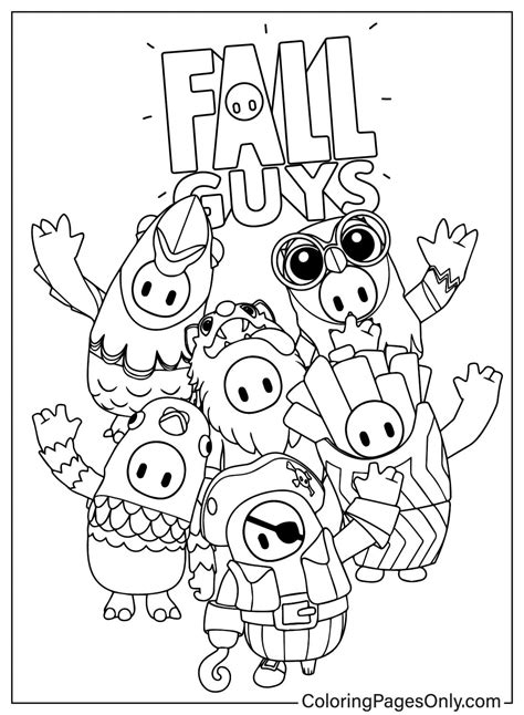 coloring pages fall guys