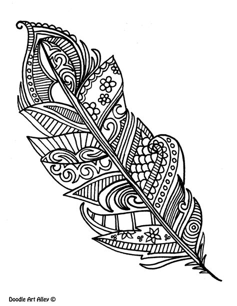 coloring pages feathers