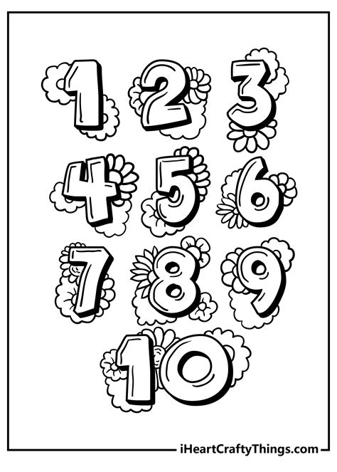 coloring pages for numbers 1-10