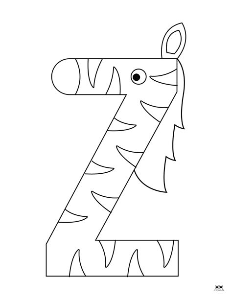 coloring pages for the letter z