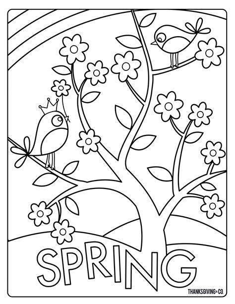 coloring pages free spring