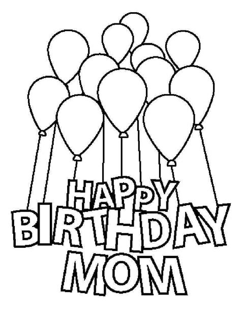 coloring pages happy birthday mom