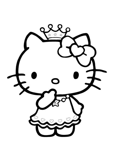 coloring pages hello kitty princess