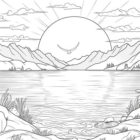 coloring pages lake