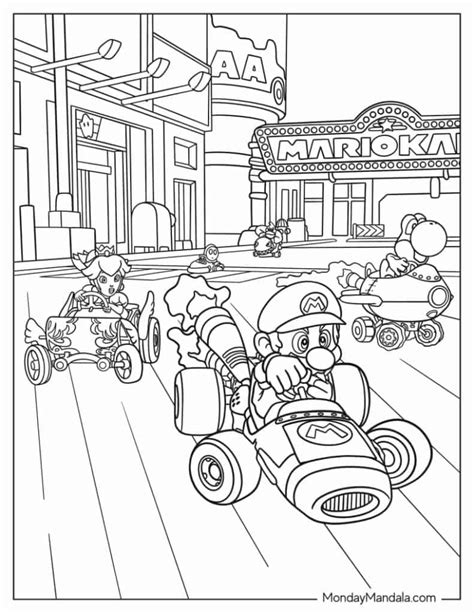 coloring pages mario kart