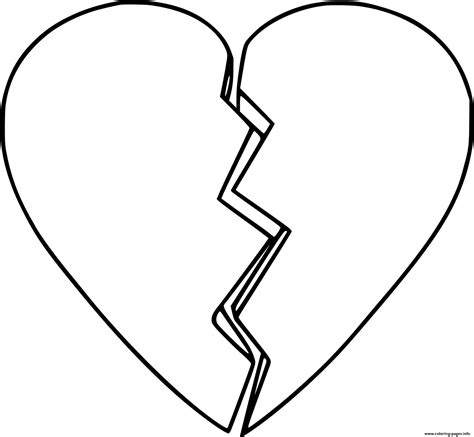 coloring pages of broken hearts