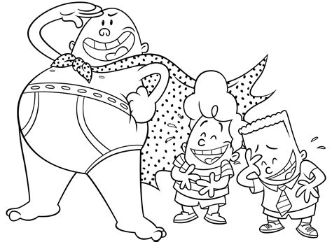 coloring pages of captain underpants