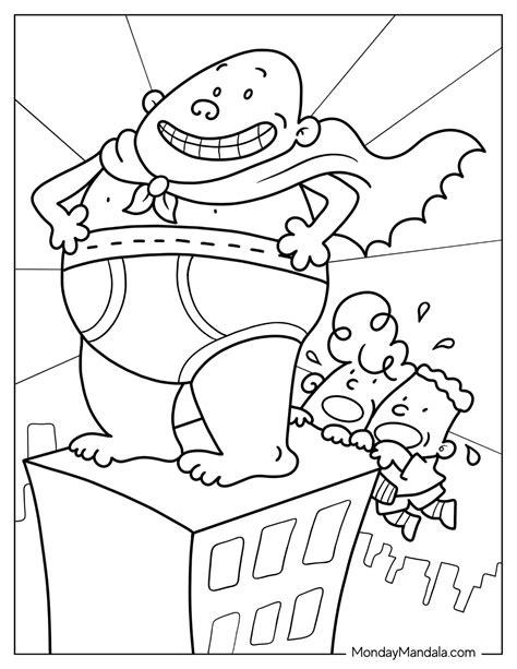 coloring pages of captain underpants