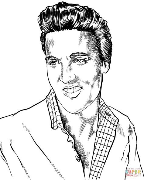 coloring pages of elvis presley