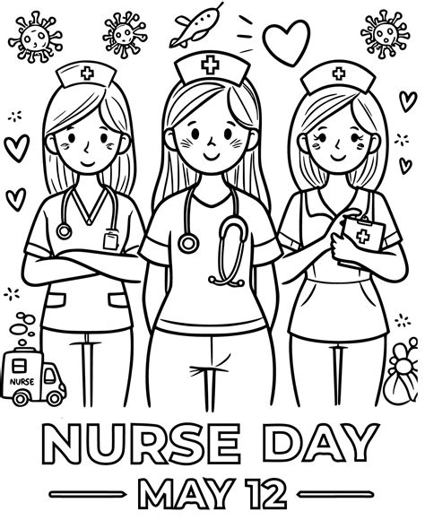 coloring pages of nurses