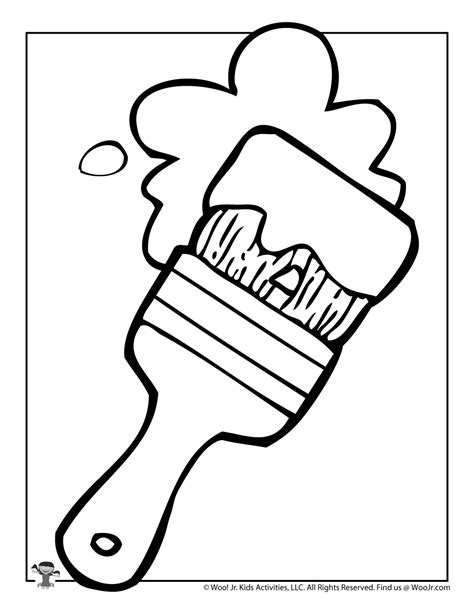 coloring pages of paint brushes