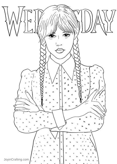 coloring pages of wednesday