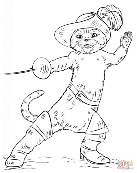 coloring pages puss in boots