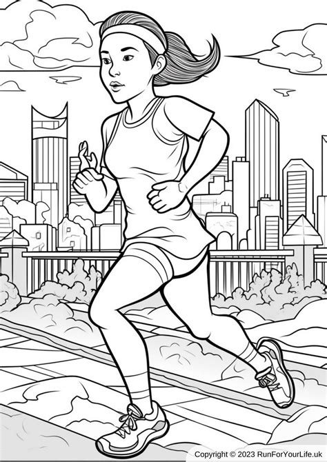 coloring pages running