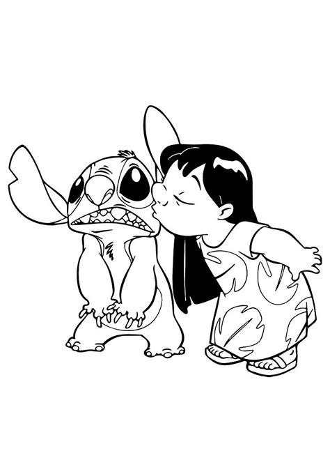 coloring pages stitch and lilo