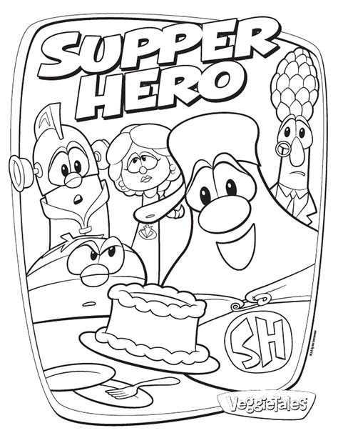 coloring pages veggie tales