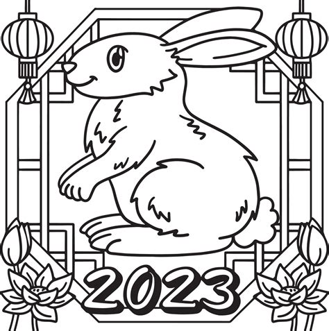 coloring pages year of the rabbit