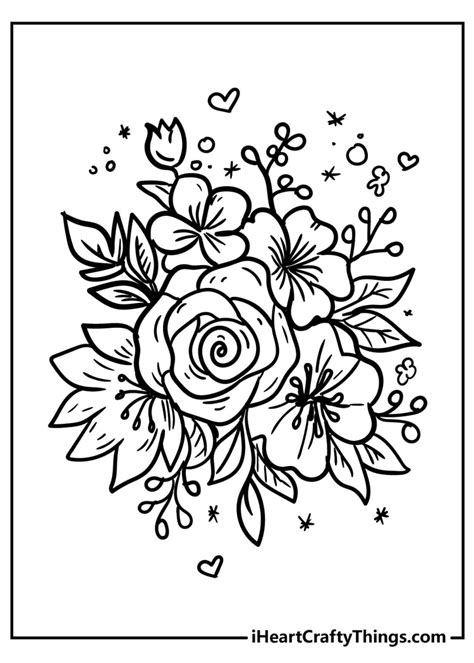 coloring pictures of pretty flowers