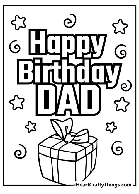 coloring printable happy birthday dad