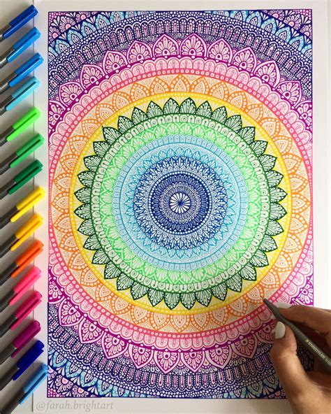 colour mandala art drawing