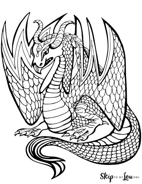 colouring pages dragon