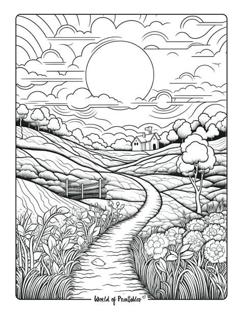 colouring scenery pictures