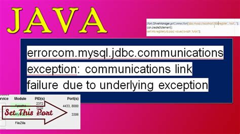 commysqljdbcexceptionsjdbc4CommunicationsException Communications link failure