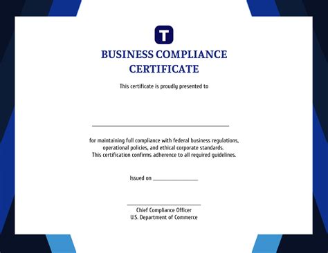 Compliance Certificate Template