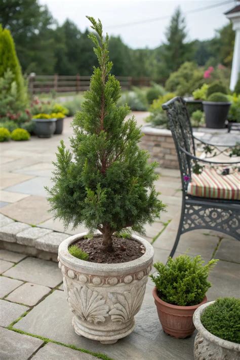 conifers in containers