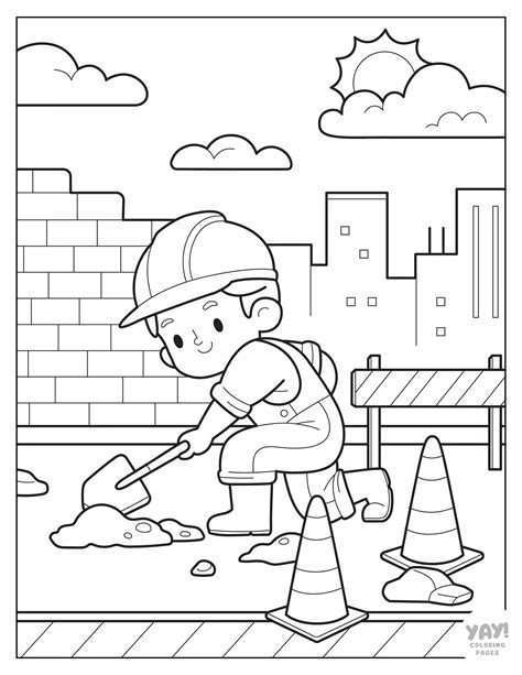 construction colouring pages