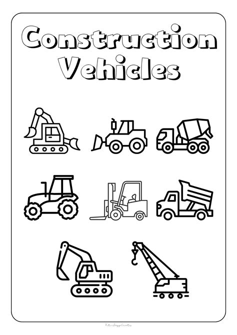 construction vehicles coloring book pdf