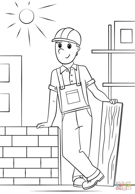 construction worker coloring pages