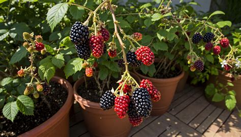 container grown blackberries