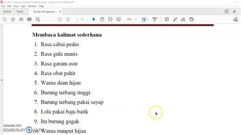 Contoh Kalimat Sederhana N5