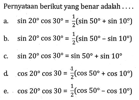 Contoh Soal Cosinus Indonesia