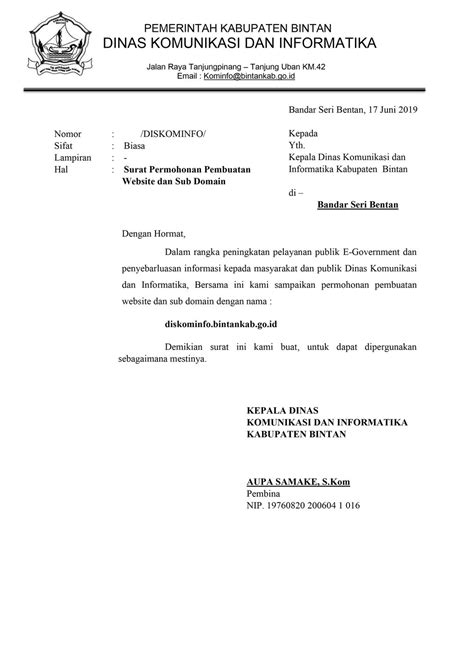 Contoh Surat Dinas