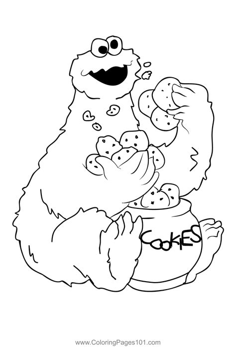 cookie monster coloring page
