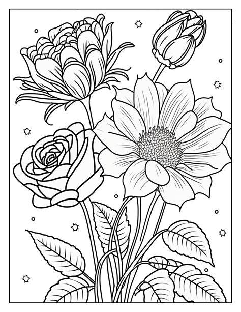 cool flower coloring pages