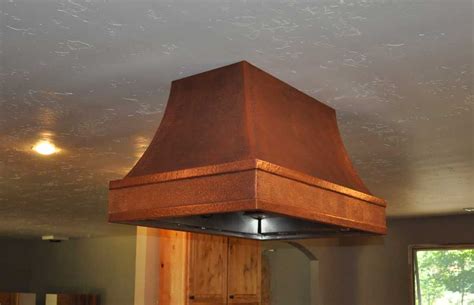 copper island range hood
