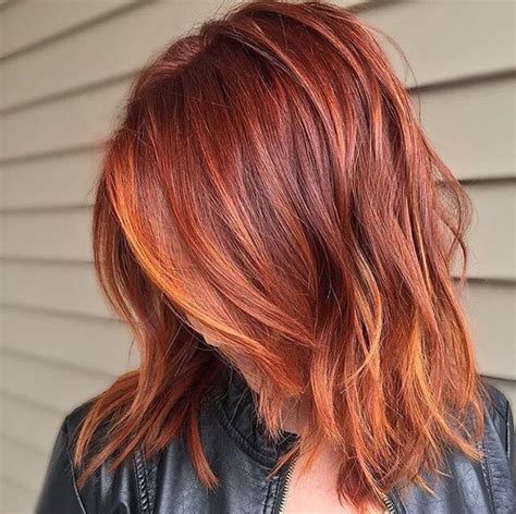 copper red ombre short hair