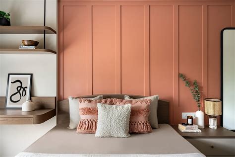 coral accent wall