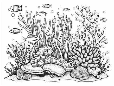 coral reef coloring page
